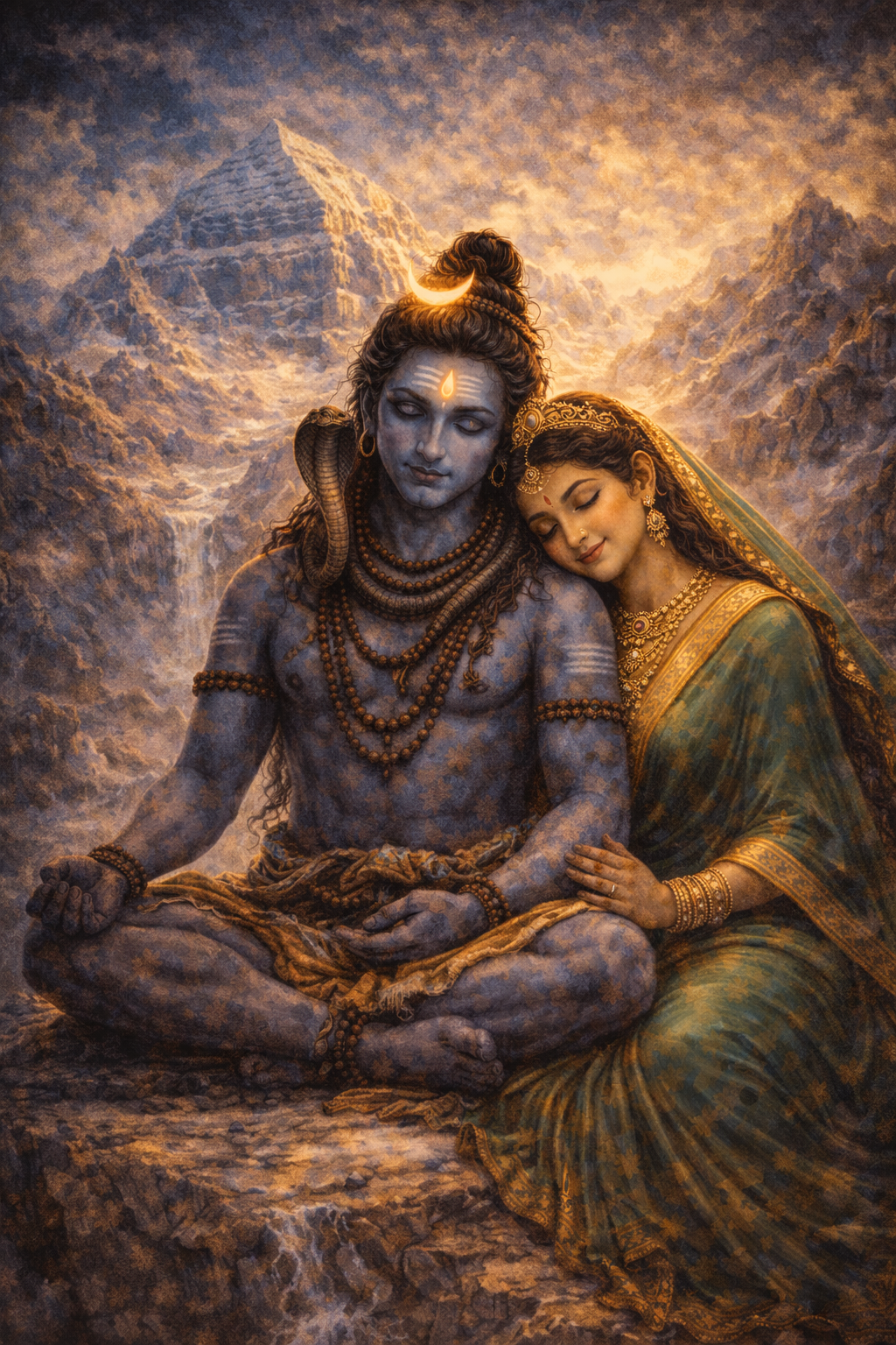 Parvati Mount Kailash Shiva Face -- HD Wallpaper